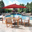 Ensemble de salle à manger de patio en bois avec coussins Weston-122872625-122872627