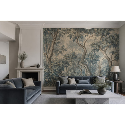 Paper Texture Wallpaper Forest Botanical Removable Wall Decor
