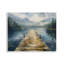 Plaque murale en bois au-dessus d'un lac, design par LSR Creative Studio