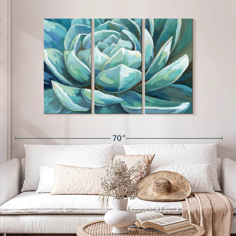 Harnek Cerulean Succulent, 32" H x 50" W