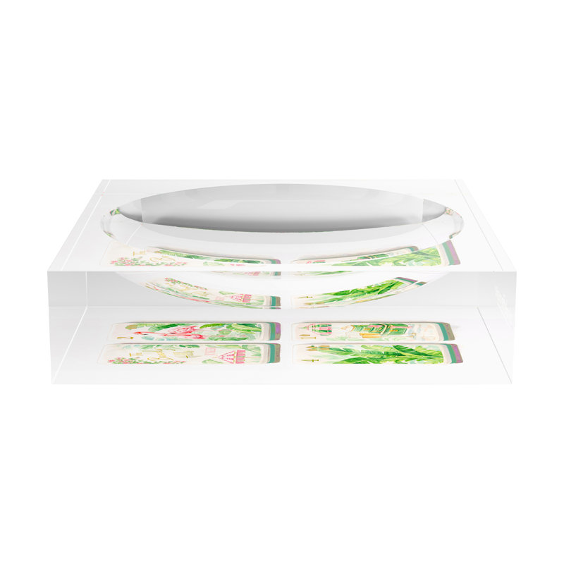 Mahjong Acrylic Decorative Tray, 6"W x 6"D x 2"H