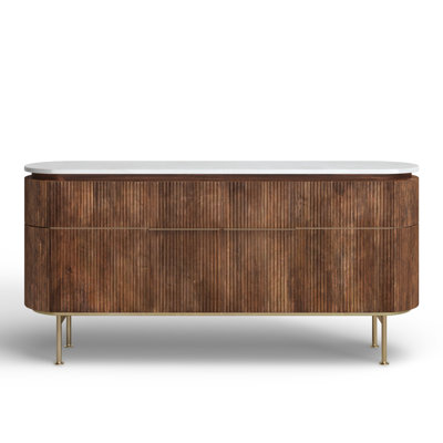 Marty 63'' Solid Wood Top Console Table