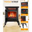 Chaufferette électrique pour foyer, poêle autoportant 21 po avec flamme 3D réglable en luminosité, 750 W / 1500 W, protection contre la surchauffe