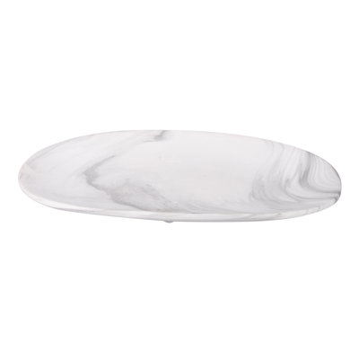 Marble Effect Ceramic Bowl 36x18x5 Cm