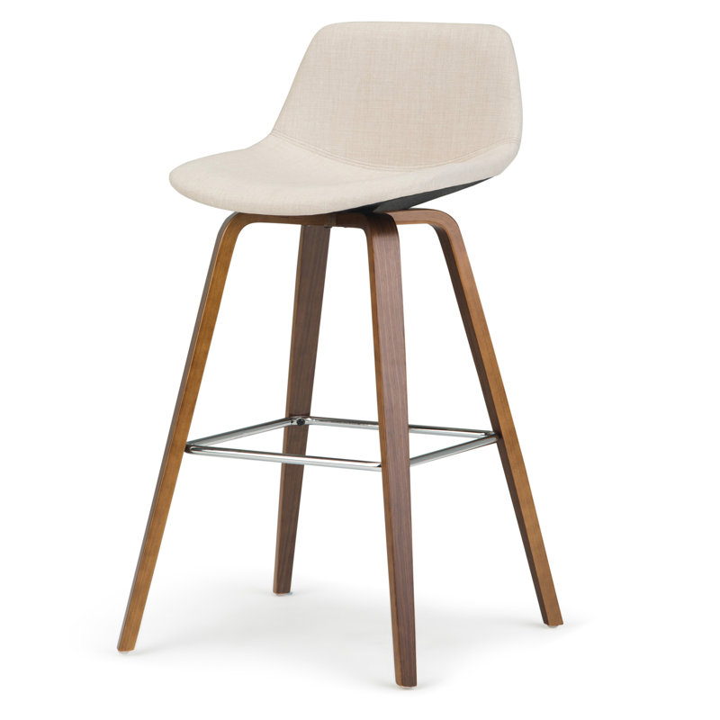 Tabouret de bar et de comptoir Randolph, Tissu en polyester aspect lin naturel