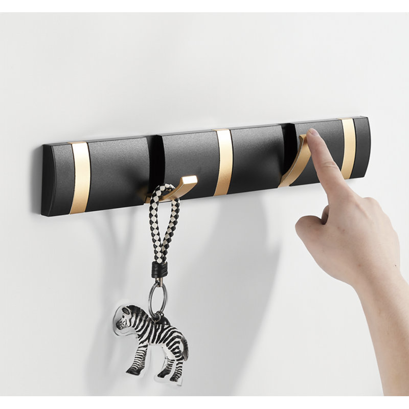 Kruetzen Aluminium 6 - Hook Coat Rack, Matt Black