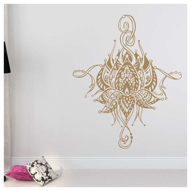 Décalcomanie murale fleur lotus Buller, Brun pâle