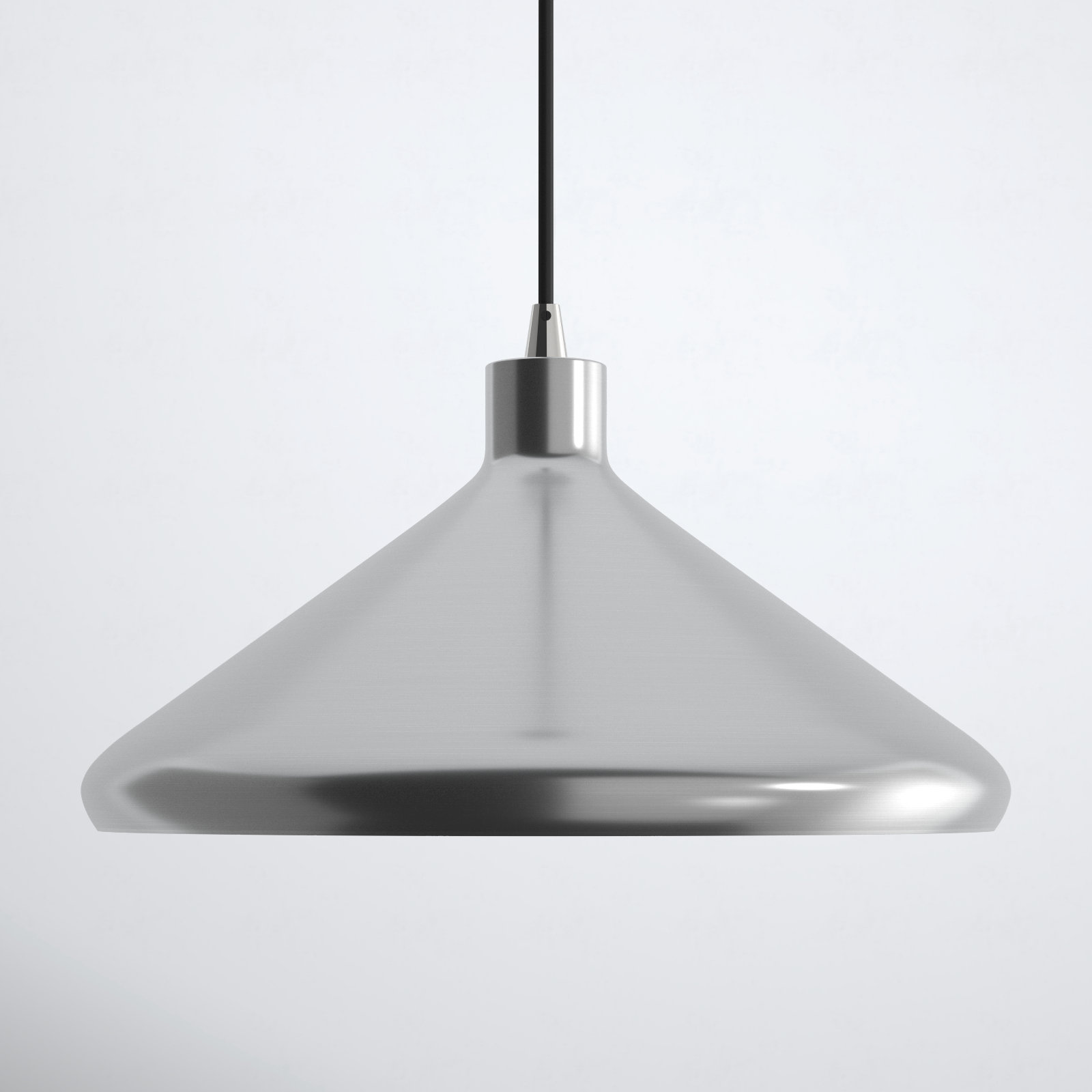 Schultz Metal 1-Light Single Dome Pendant with Adjustable Hanging Height , Brushed Aluminum, 13" H x 15.25" W x 15.25" D