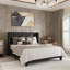 Upholstered Bed with Square Tufting and Wingback-90790602-90790603
