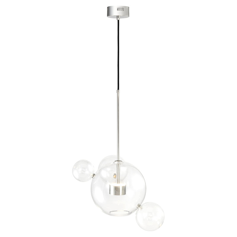 Luminaire suspendu 2 lumières Sattelite, Argent