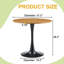 Table ronde ronde, table tulipe ronde de 31,5 po avec plateau de table épaissi et piédestal en métal, table de bistro moderne Mid-Century-1083837673-1083837674