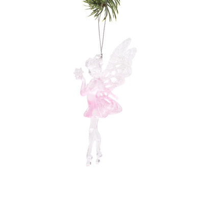 Figurine décorative suspendue Furaha avec des ailes scintillantes