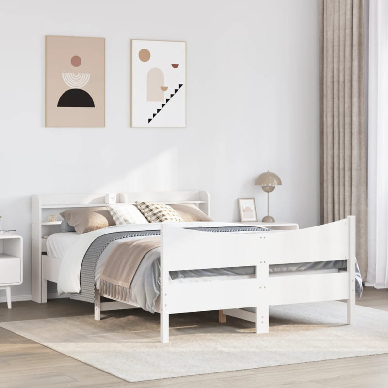Storage Bed, White, European Kingsize (160 x 200 cm)