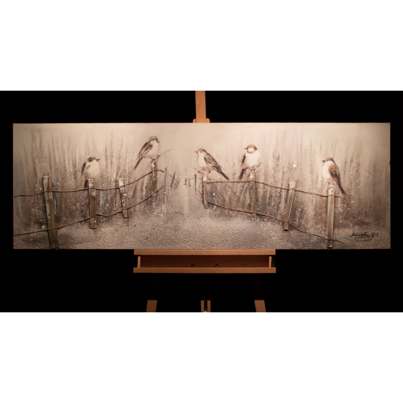 Hand -painted song of birds acrylic painting