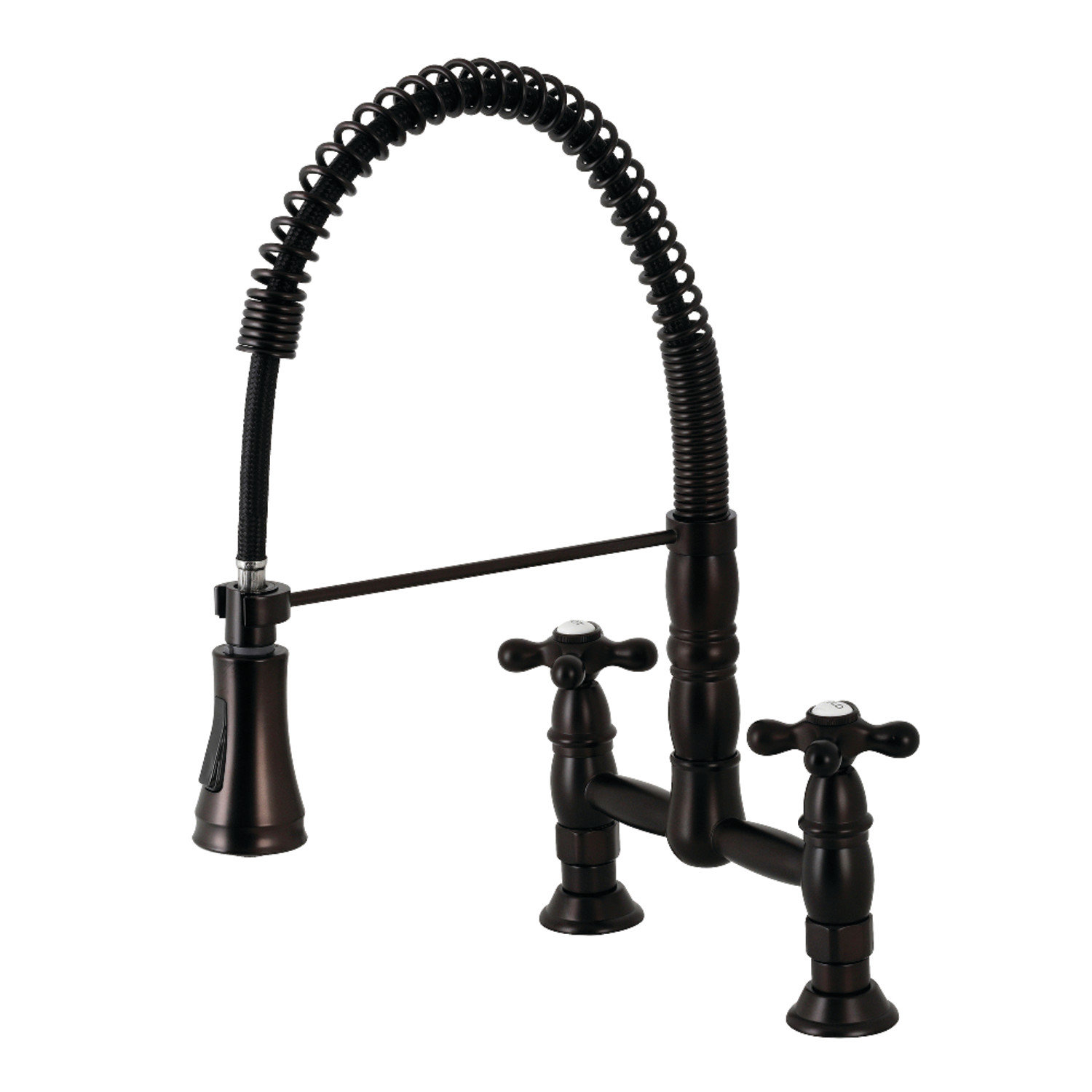 Kingston Brass Heritage Pre-Rinse Bridge Faucet, Oil Rubbed Bronze