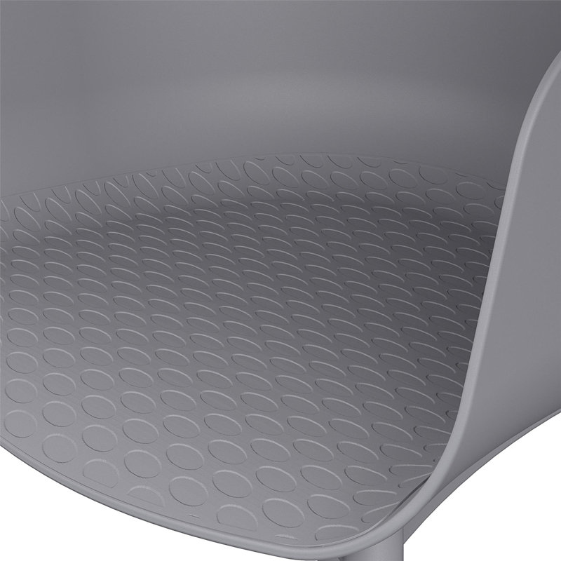 Abiageal Patio Dining Side Chair, Charcoal