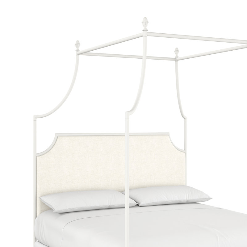 337 Flying Arch Canopy Bed | Complete Canopy, California King, Matte White/White