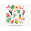 Flamingo Tropical Wall Decals, Set of 17 Peel and Stick Nursery Wall Stickers, Satin Finish Removable Kids Room Wall Art, 20"W x 20"H (50 x 50 cm)-947639777