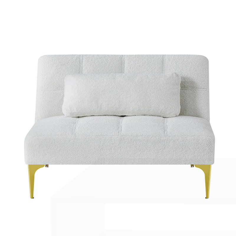 Convertible sofa bed futon, White