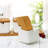 Porcelain Sugar Bowl Condiment Jar-Ceramic Flip Top Spice Container With Bamboo Lids And Spoons,For Kitchen Home