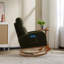 Chaise berçante rembourrée avec design ergonomique, poche latérale, pieds en bois massif, convenant à de multiples occasions, confortable, structure, bureau et chambre à coucher-1469086817