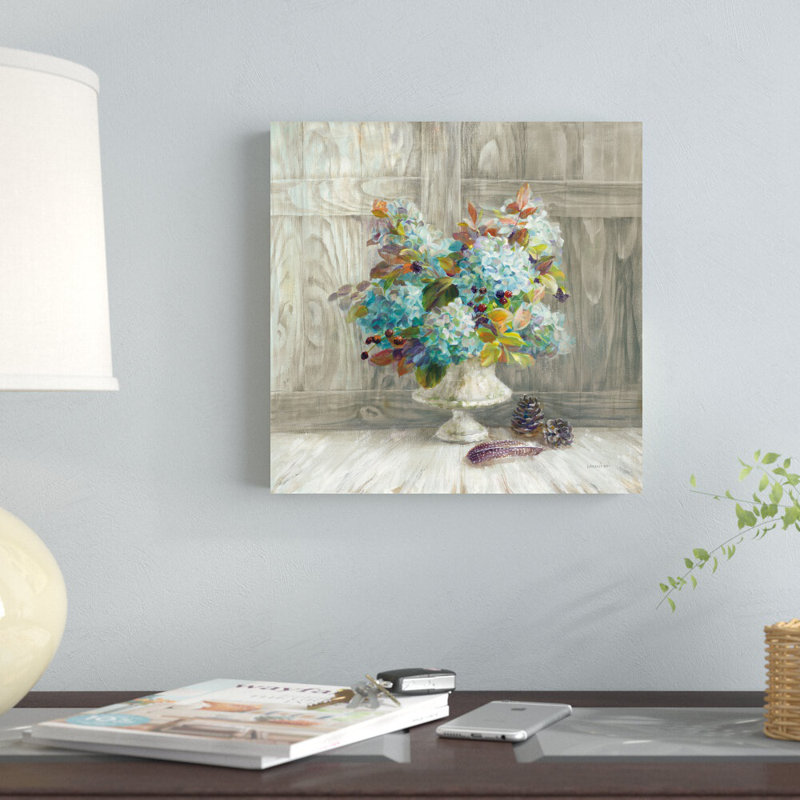«Rustic Florals» par Danhui Nai, reproduction d'art sur toile tendue, H 12 po x l 12 po