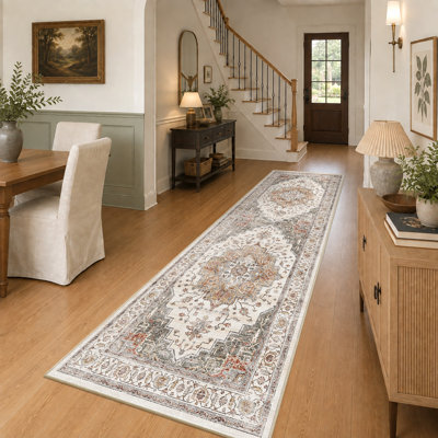 Tapis lavable rétro, tapis à poils courts ultra-doux et antidérapant