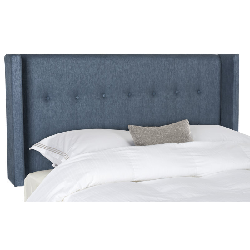 Davin Upholstered Headboard, Queen, Denim Blue