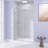 44-48 "W X 74" H Frameless Double Sliding Shower Door, 5/16 "(8Mm) Tempered Glass, Explosion Proof Film, Stainless Steel Handle, Square Tube Track, Brushed Nickel-123424584