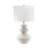 3-way White Ceramic Table Lamp With Drum Shade