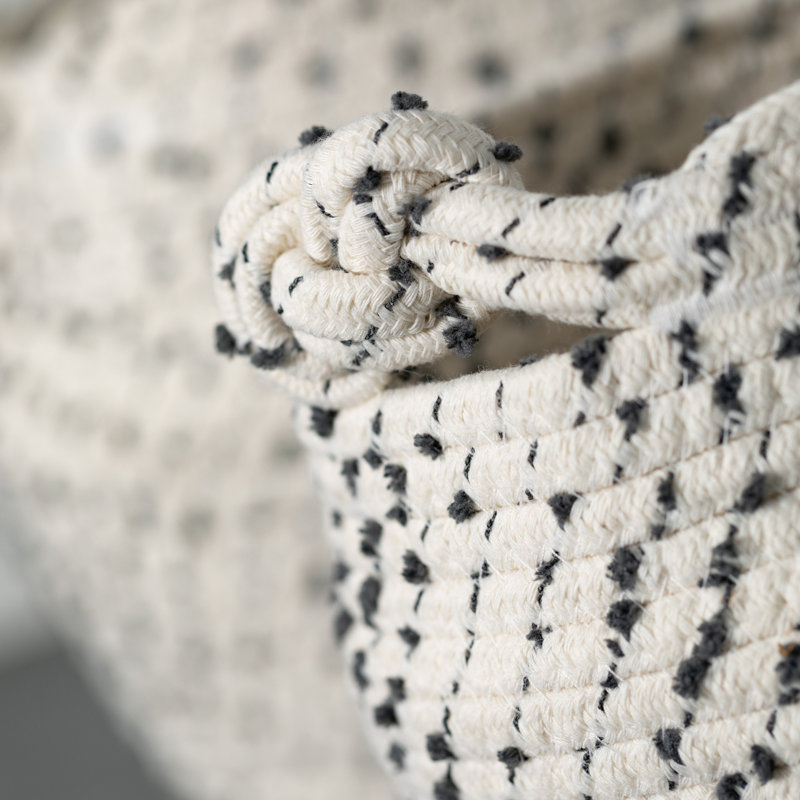 Ensemble de 2 paniers en tissu Mcquade, Blanc