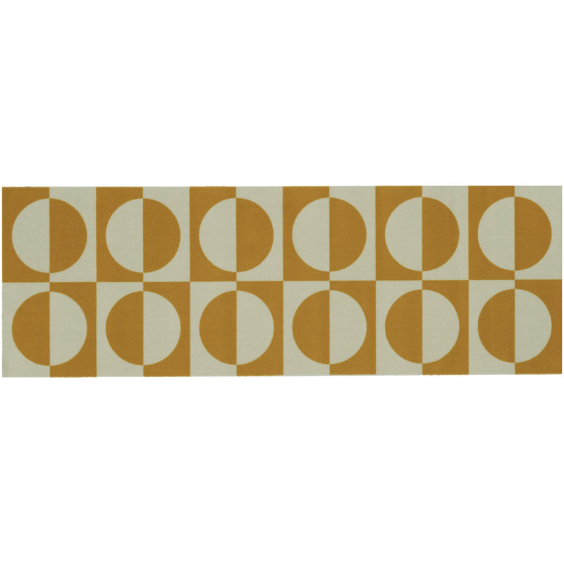 Hughes Geometric Non-Skid Kitchen Mat, Yellow