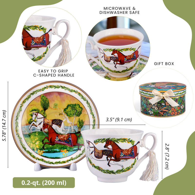 Tasse à thé et soucoupe en porcelaine Saphia
