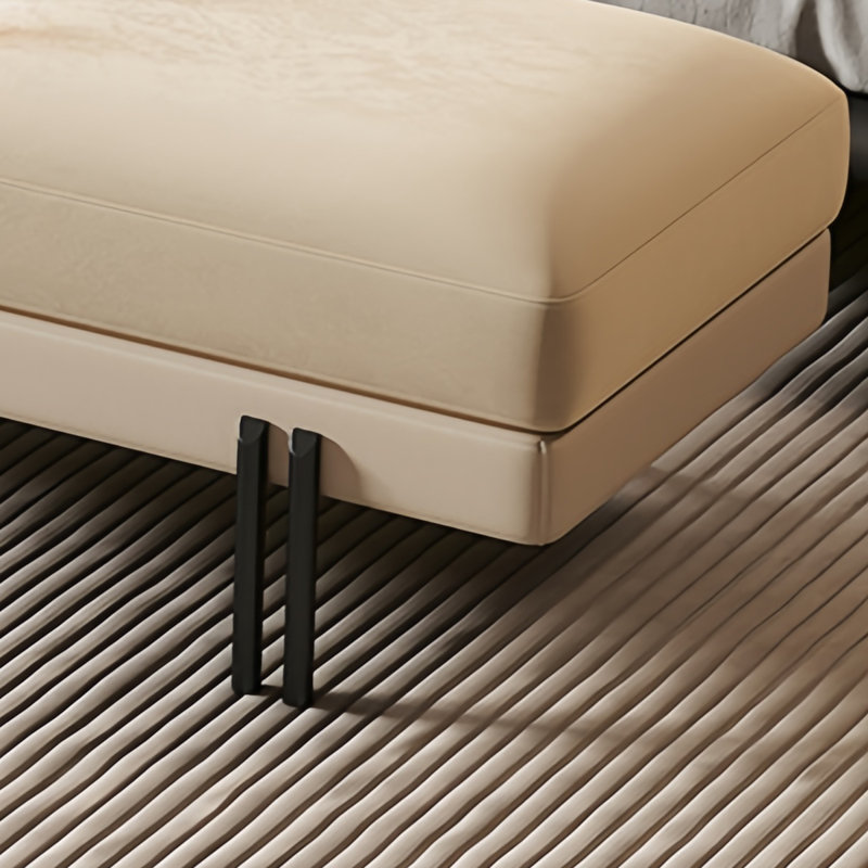 Modern Minimalist End-of-Bed Bench For Bedroom Leathaire Upholstered Storage Bench, 17.71" H x 70.86" W x 17.71" D, Off-White