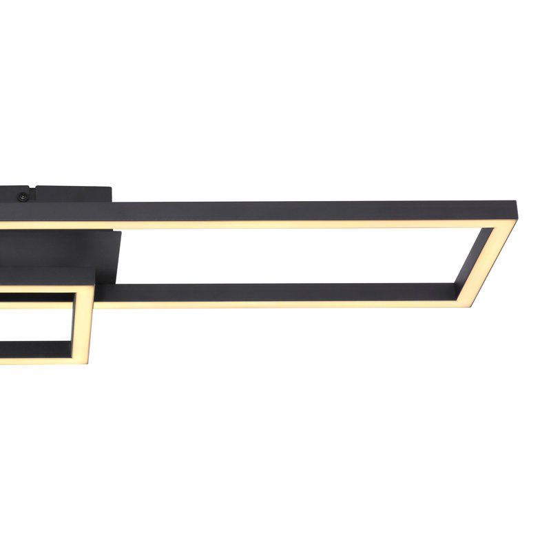 Maurin LED Semi Flush Mount, Golden, Black, 7.5cm H x 23cm W x 71cm D