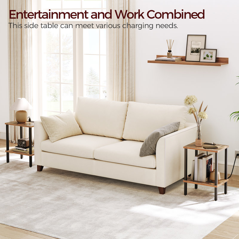 21.7" Tall End Table Set with Charging Station (Set of 2), 2