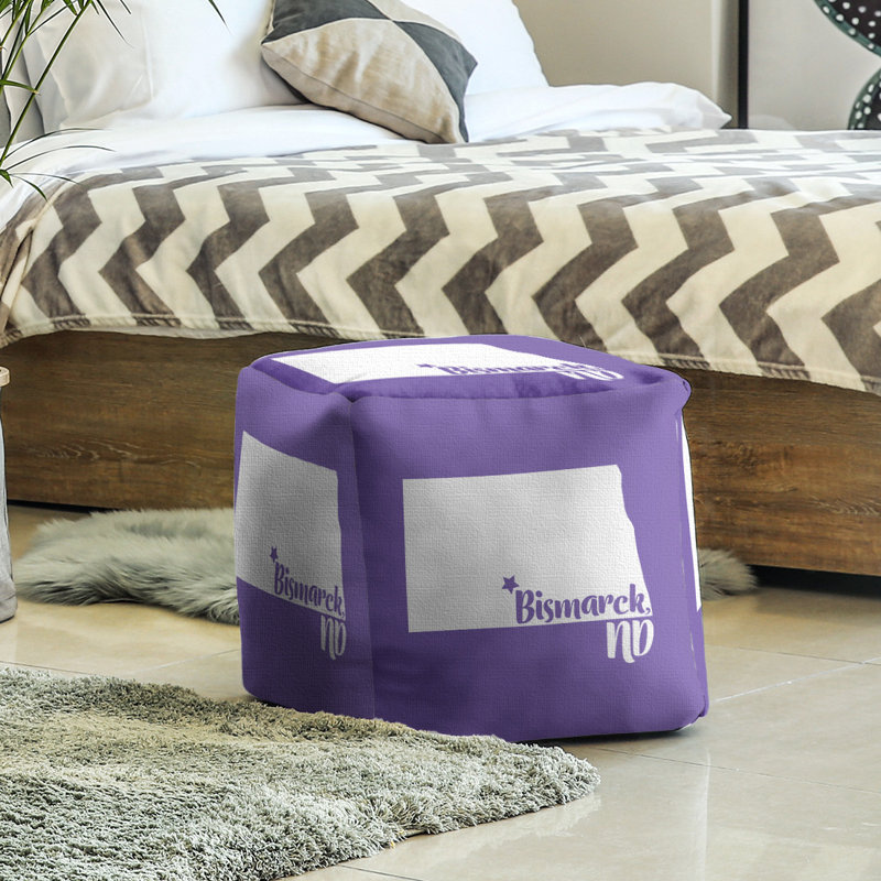 Upholstered Ottoman, Purple