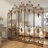 Metal Hinged Foldable Arched Partition 5 Panel Partition Room Divider Screen with Acanthus Design