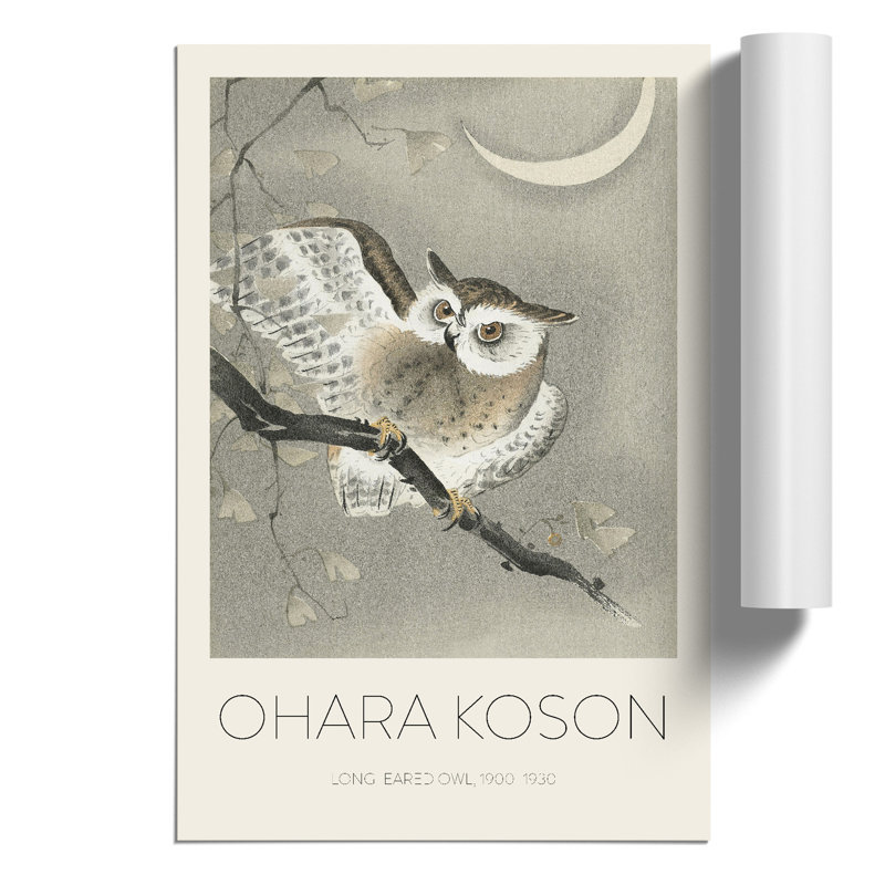 Long Eared Owl Print by Ohara Koson - Frameless Print, 59cm H x 42cm W x 0.1cm D