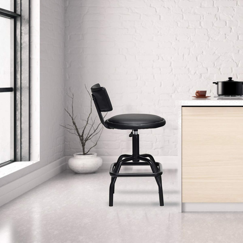 Hetrick Swivel Upholstered Adjustable Height Counter Stool with Metal Frame