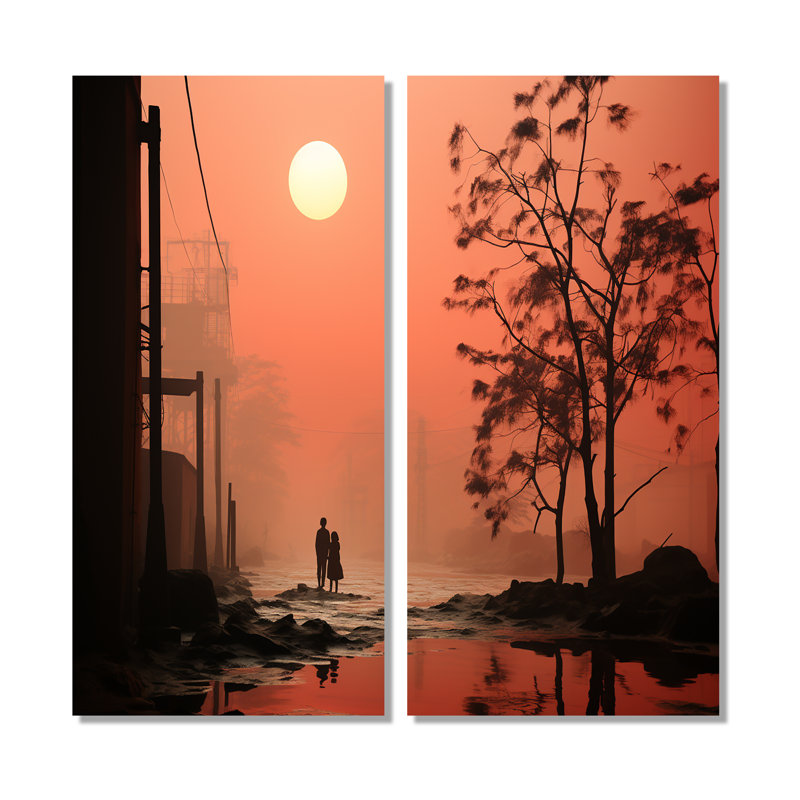 «Poluction Industrial Landscape - Large Factories», impressions sur toile, 20" H x 24" W, Framed Wrapped Canvas