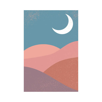 Mid Century Moon Mountains by EnShape - Wrapped Canvas Print