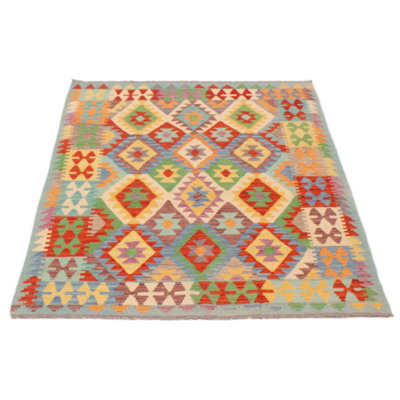 Tapis bleu clair en laine nouvel âge 4 pi 10 po x 6 pi 5 po Konul