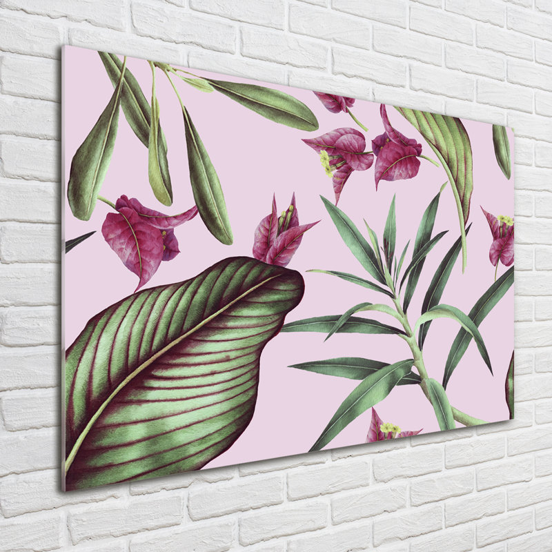 Tropical Flowers - Unframed Art Prints on Glass
