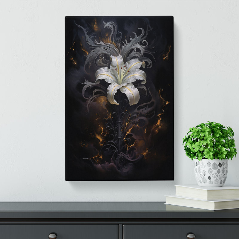 Lily Flower Gothic - Print, 50cm H x 35cm W x 3cm D