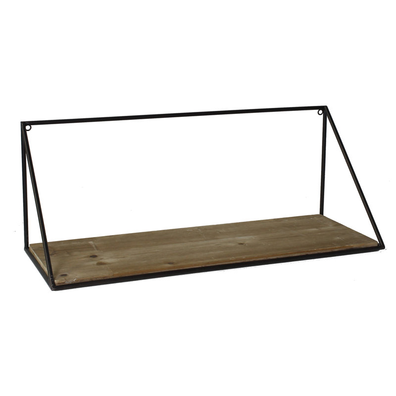 Tadwick Industrial Chic Wood & Iron Shelf, 10" H x 26" W x 10" D