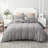 Jersey Knit Cotton Duvet Cover Set Gray Stripe King Size-121119416-105510096