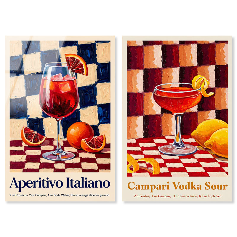 «Tangerine Drink Set», impression acrylique par Art Remedy, H 54 po x l 36 po