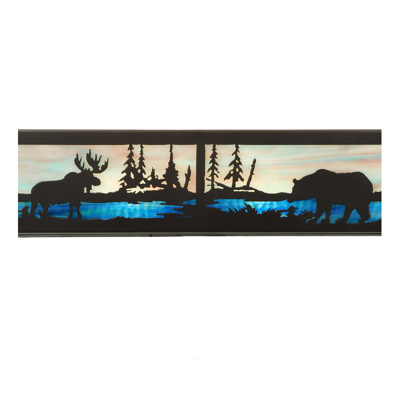 Rustic Lodge 4 - Light Dimmable Vanity Light, Black/Blue