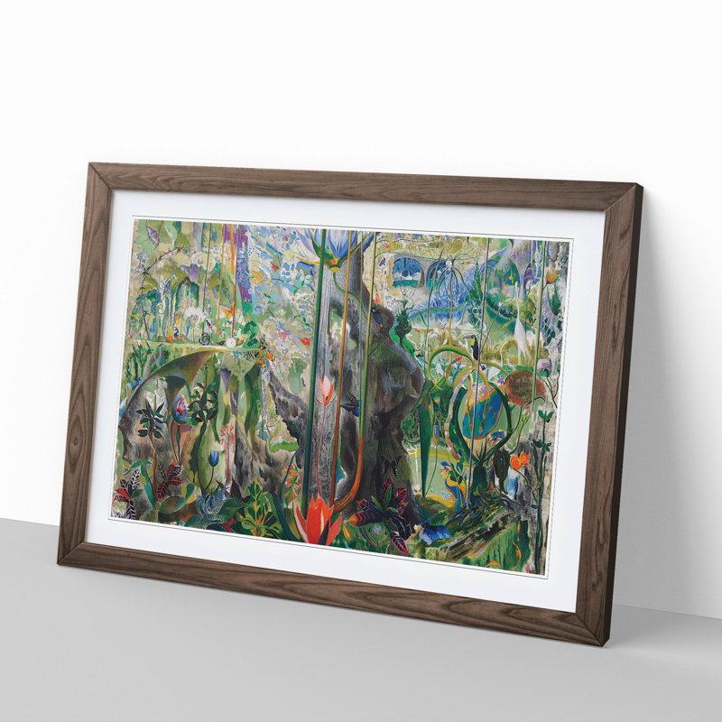 Tree of My Life by Joseph Stella - Picture Frame Painting, 27cm H x 36cm W x 2cm D, Walnut